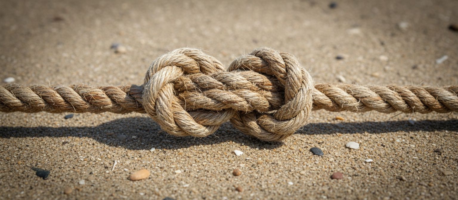 Seekarte mit Seilknoten – dekoratives Element